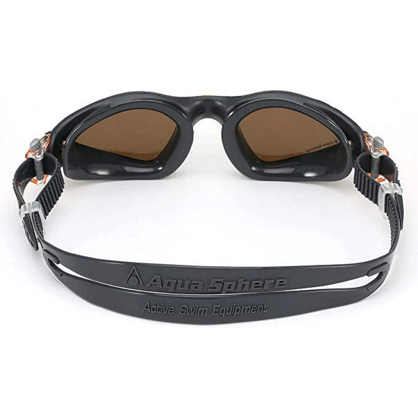 Aqua Sphere Kayenne Swim Goggles – Brown Polarized Lens, Grey/Orange Frame