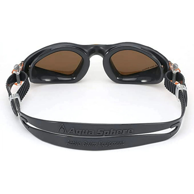 Aqua Sphere Kayenne Swim Goggles – Brown Polarized Lens, Grey/Orange Frame